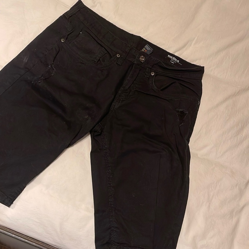 BUFFALO DAVID BITTON Black Jean Shorts. Size 30